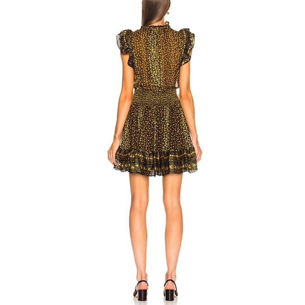 Ulla Johnson Nyssa Sleeveless Floral Silk Dress in Noir Size 0 - Picture 3 of 15